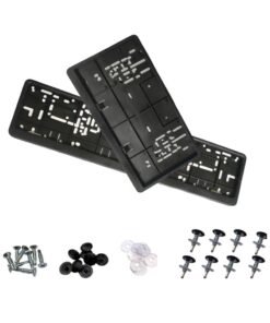 ETAVA Car Number Plate Long & Short | License Frame Holder & Plate Cover with 8 PCS Screws | Set of 2 | Sizes 53x13 cm & 17.5 cm | Premium License Plate Frame for Dubai Emirates