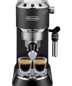 De'Longhi Dedica Pump Espresso Manual Coffee Machine | Cappuccino, Latte Macchiato With Milk Frother | Thermo Block Heating System For Accurate Temperature | Easy To Clean | 1.1 L 1450 W EC685.BK Black/Silver