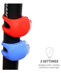 4 Pack Bicycle Light, Silicone LED Bike Light Set, 2 PCS Bike Headlight and 2 Pcs Taillight (Red & White) - Image 4