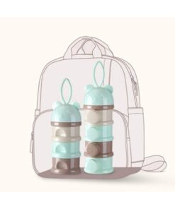 Alternative view of Gonice 4 Layers Baby Milk Powder Formula Dispenser, Infant Milk Powder Box Stackable Food Snacks Storage Box Formula Container for Travel (Light Green)