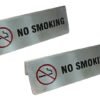 PAUL SONS Stainless Steel No Smoking Tent Card Double Side Warning Restaurant Hotel No Smoking Desk Logo Table Display Stand Size: 6"x 2" (Pack of 2Pc)