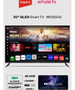 Impex 50 Inch QLED 4K UHD Smart TV (Wios50Q) | Television, AI Voice Assistant - ChatGPT | 4K Ultra HD Television| 8GB Storage, 1.5GB RAM | Netflix, YouTube, Prime, Disney+ | A+ Panel | 176° View | 100W | 2 Year Warranty Wios50Q Black
