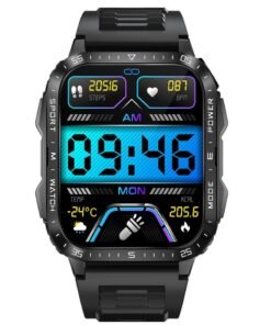 ArmFit KTPro Smartwatch For Men, AI Voice Bluetooth Calling Waterproof Fitness Watches Compatible With Android iOS Black