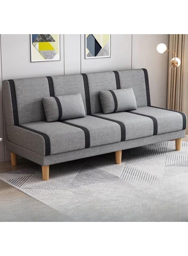 Ripple FURNITURE UAE Homes Convertible Fabric Sofa, Solid Color, 3 Seater with 2 Pillows (Dark Grey)