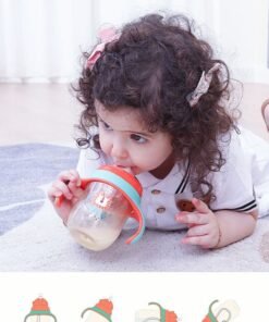 SUPERMAMA PPSU Baby Sippy Cup Boys and Girls Toddler Straw Cups Kids Water Bottle Spill Proof for School Outdoor Or Indoor BPA Free Easy To Hold 266ml