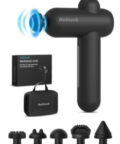 Nekteck Massage Gun Deep Tissue Body Massager Set with Bag Quiet & Portable for Back Neck Pain Relief Body Muscle Relaxation Pain Relief Ideal for Home Office Use Perfect Gift
