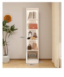 Alternative view of Bookcase with LED Lights - 4-Tier Open Bookshelf, Corner Display Cabinet & Handbag Storage Cabinet, Freestanding Storage Cabinet for Home Office Living Room Bedroom (SGG035)
