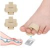 2PCS Fabric Hammertoe Pack, Hammertoe Corrector for Women and Men, Toe Splint for Curved Toes, Curled Toes, Bent Toes and Broken Toes, Toe Fixation Strap (Beige)