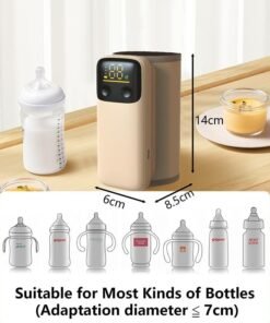 Garlo Portable Bottle Warmer for Travel, Fast Heating - Travel Bottle Warmer with Battery-Powered Temperature Display (Bottle not Included)