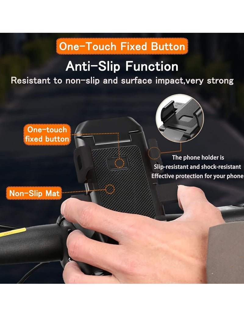 BESTPEAK Cycling Bicycle Phone Holder Cycling Phone Mounts Bike Phone Holder Bike Light 4-in-1 Bicycle Light Set with Phone Holder & Power Bank Auto-Sensing Night Mode, IPX5 Waterproof USB-C Fast Charge Horn & 3 Modes Ultra-Bright LED ,Bike Phone Holder with Light Flashlight Anti-Off Phone Holder for Road/Mountain/Night Cycling Safety - Image 5