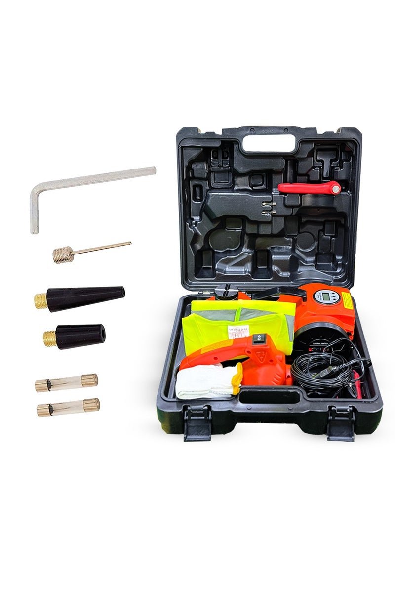 Toby's Electric Car Jack 5Ton 12V Kit Car Jack Hydraulic (Lifting Range: 6.1~17.7 inch) with Inflator Electric Jack for Car SUV Sedan MPV Change Tires Garage Repair Emergency Kit
