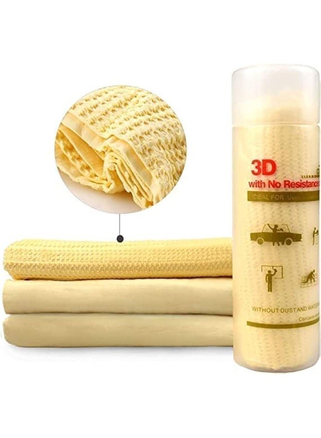 MTS 3D Chamois Pro Synthetic Car Drying Towel for Car Wash, Water Absorbent Chamois Cloth for Car, Boat and other water sports, Multipurpose Chamois Towel Cloth for Car Dusting Drying Towel