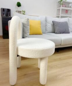 Alternative view of C&C Home Modern Single Sofa Comfy Fluffy Vanity Chair Elegant Furry Makeup Desk Chairs for Bedroom Living Room 47 x 44 x 77 Centimeter