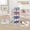 12 Shoe Box Set, Collection Shoe Box, Dustproof Shoe Box, Foldable Shoe Box, Space-Saving, Can Be Placed In The Room, Living Room, Corridor，White.