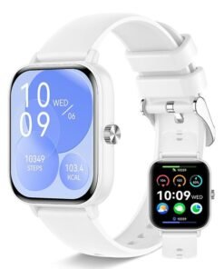 RollsTimi  Smart Watch for Women Men Heart Rate Monitor Fitness Tracker, White Smart Watches for Women Digital Mens Watches Answer Call Waterproof Running Smartwatch Compatible Android IOS