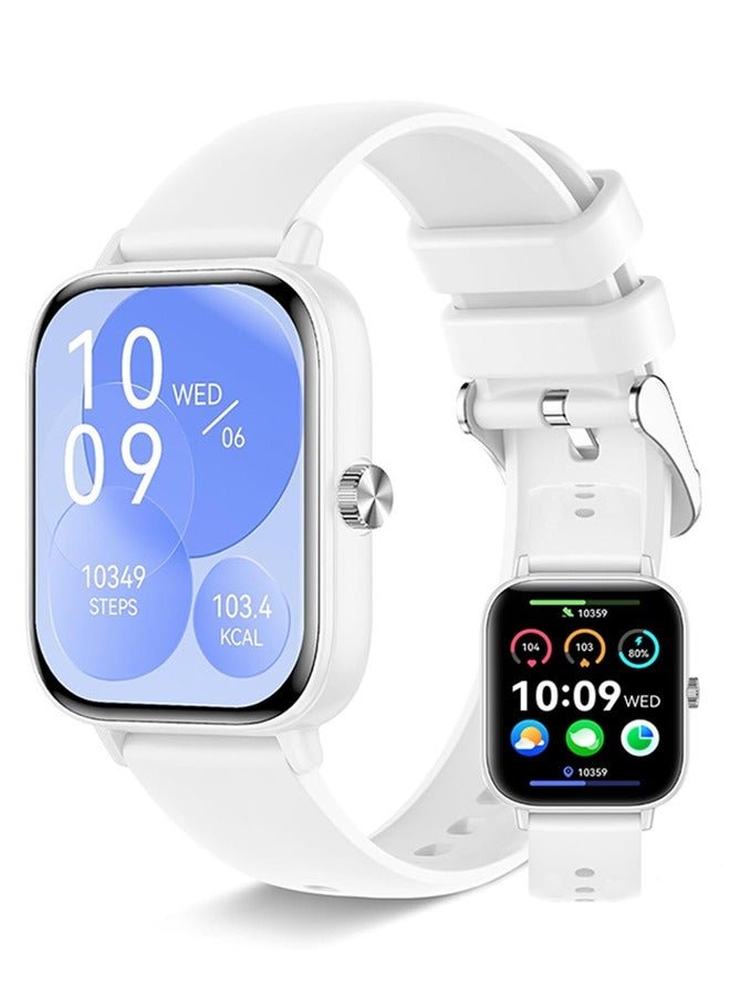 RollsTimi Smart Watch for Women Men Heart Rate Monitor Fitness Tracker, White Smart Watches for Women Digital Mens Watches Answer Call Waterproof Running Smartwatch Compatible Android IOS