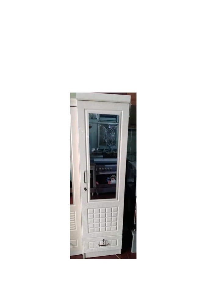 Galaxy Design Single Door Cupboard with Mirror GDF-NAD711 White
