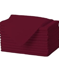 Gee Di Moda Cloth Napkins  17 x 17 Inch Burgundy Dinner Napkins  Set of 12 Soft  Absorbent Washable Fabric Cloth Table Napkins with Hemmed Edges for Hotel Restaurant Holiday Parties  Wedding