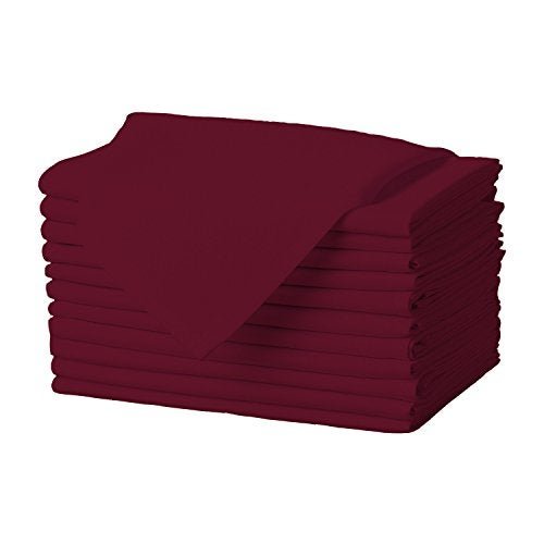 Gee Di Moda Cloth Napkins 17 x 17 Inch Burgundy Dinner Napkins Set of 12 Soft Absorbent Washable Fabric Cloth Table Napkins with Hemmed Edges for Hotel Restaurant Holiday Parties Wedding