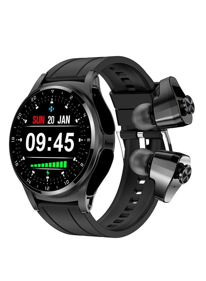 AROAQ GT66 Smart Watch With Earbuds 1.39inch Round Fitness Tracker With Heart Rate Sleep Monitor 100+ Sport Modes Sports Watch For Men Women