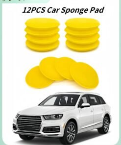 HALAMODO 12PCS Car Sponge Pad Wax Applicator Pad Soft Super Soft Practical Car Polishing Pads Car Round Cleaning Foam Applicator Pad for Car & Auto Glass & Vehicle (3.7inch)