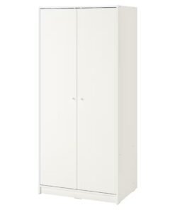 Wardrobe with 2 doors, white, 79x176 cm