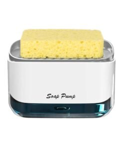 CASA BELLA Kitchen Dish Soap Dispenser with Sponge Holder, 2-in-1 Countertop Soap Pump with Sponge, Sink Dishwashing Liquid Hand Soap Dispenser for Bathroom Kitchen - Sponge Included | 350ML