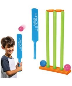 Home Smart Cricket Play Set for Kids Lightweight and Durable Beach Plastic Cricket Set Include Bat Ball and stumps for Play
