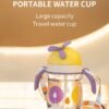 Soft Touch Baby Straw Bottle Toddler Water Bottle Sippy Cup for Baby 6-12 Months Baby Straw Cup with Handles 300ml (Purple)