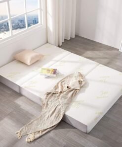 The Home Mart Folding Mattress, 4 Inch Trifold Hybrid Foam Mattress with Ultra Soft Removable Cover, Non-Slip Bottom & Breathable Mesh Sides, Foldable & Portable (Queen : 79" x 59" x 4")