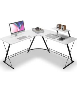 Stubborn L-type game corner table with display stand, save space, easy to assemble, suitable for gaming table,office desk and writting desk
