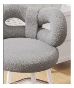 NKX Living and Bedroom Single Bow Tie Vanity Chair Lambswool Cushion Chair