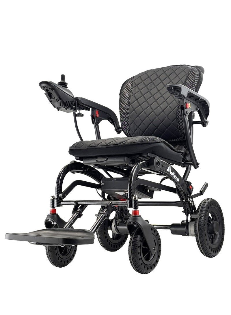 Electric Wheelchair for Adults Seniors Lightweight Aluminum Frame 3 Second Fold Ergonomic Design Friendly Mobility Scooter with 360° All Terrain Travel Airplane