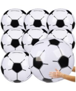 SOLARAE 16 Inch Glossy Beach Ball, 8 Pcs Giant Inflatable Sports Balls Large Inflatable Beach Ball for Summer Pool Outdoor Sports Games Party Decor