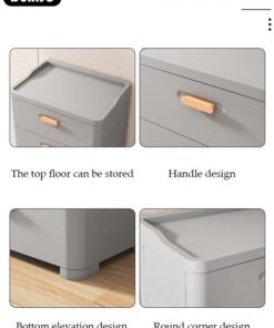 DUNISO 3 Layers Plastic Storage cabinet With Drawers,Wide Slit Cabinet Drawer Unit,home Storage Organizer,Multipurpose Mix Drawers for Kitchen Bedroom Bathroom and Living Room