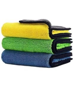Pack Of 3 Car Drying Microfiber Towel-Yellow+Blue+Green-30*40cm-Microfiber Cleaning Cloth for Car,Thick Micro Fiber Towel Dish