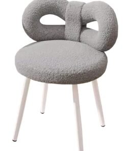 Alternative view of NKX Living and Bedroom Single Bow Tie Vanity Chair Lambswool Cushion Chair