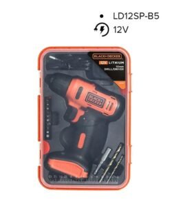 BLACK+DECKER Cordless Drill Driver, 12V 1.5Ah, 900 RPM, 13 Piece Bits, Kitbox, For Drilling & Fastening, LED Light, Soft Grip, Variable Speed, Lightweight, Compact Storage, Orange/Black - LD12SP-B5 Orange/Black 32 x 6.8 x 12cm