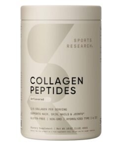 Sports Research Collagen Peptides Powder Unflavored Hydrolyzed Type I & III  1lb 454g