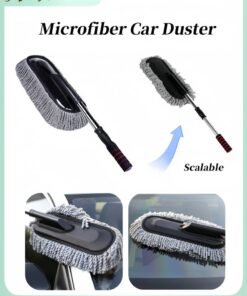 HALAMODO Microfiber Car Duster Removable Telescopic Car Wash Brush Car Dusting Tool with Long Retractable Handle Car Mop Wax Dash DusterExterior & Interior Cleaner for Car & Home Use