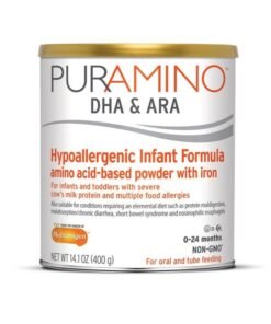 PurAmino Hypoallergenic Infant Drink, for Severe Food Allergies, Omega-3 DHA, Iron, Immune Support, Powder Can, 14.1 Oz