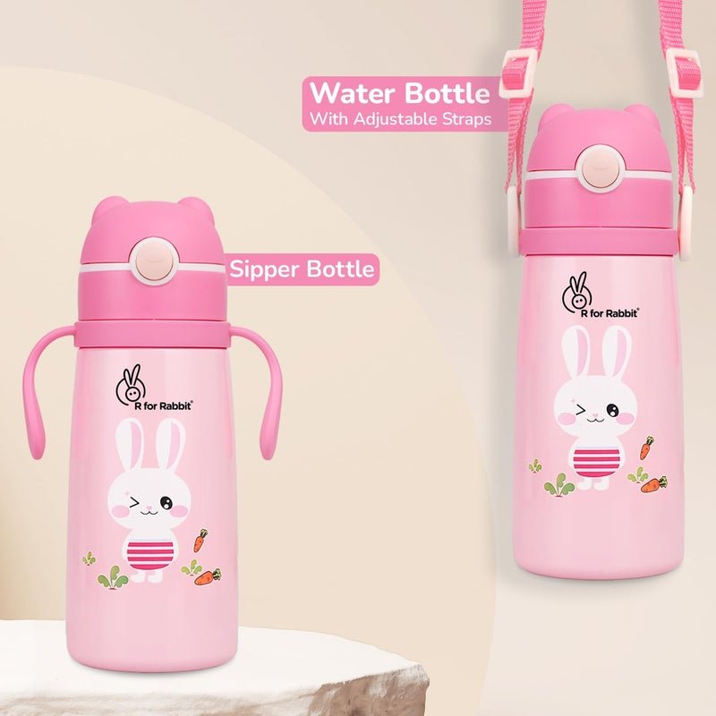 R for Rabbit Steebo Safari Pink Bunny Water Sipper - Image 2