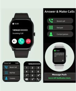 Wisme X52 Smart Watch with Bluetooth Calling – Fitness Tracker with Heart Rate & Sleep Monitor, Waterproof Sports Smartwatch with 3 Interchangeable Straps, Zinc Alloy Business Smartwatch for Men & Women, Compatible with Android & iOS – Black