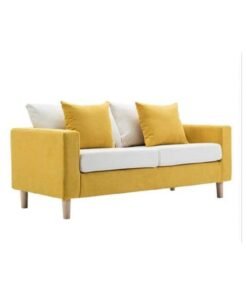 Ripple FURNITURE Living Room Office Sofa Bed Lounge Couch  2 Seater Yellow 150X68X42