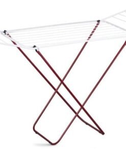 KOVAR Foldable Clothes Drying Rack, 180x50x100 cm, Indoor Outdoor Laundry Stand, White and Red