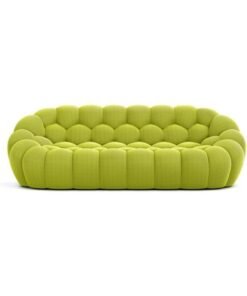 Comfynest Stylish Comfort Modern Wood Sofa With Durable Solid Color Knitted Fabric Upholstery 200.66 X 111.76 X 76.2 Cm Grass Green