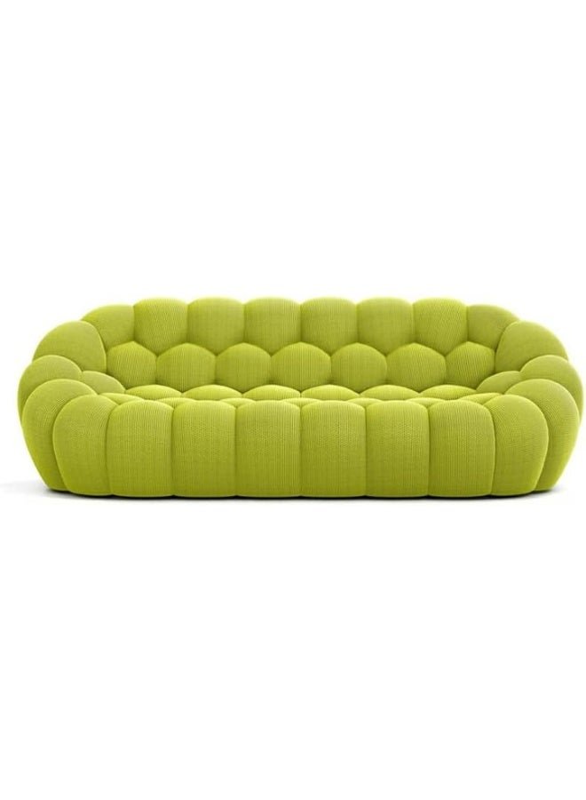 Comfynest Stylish Comfort Modern Wood Sofa With Durable Solid Color Knitted Fabric Upholstery 200.66 X 111.76 X 76.2 Cm Grass Green