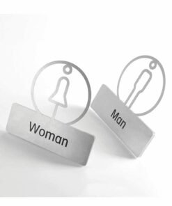 Y&D Toilet Washroom Card Signs, 1 Pair Men & Women Hotel Sticker Easy Hanging Solid, 3D Restroom Public WC Door Wall