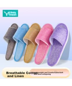 Etravel Disposable Slippers Home Guest Hotel Travel Portable Men And Women Thickened Anti-Slip Slippers [5 Colors 5 Pairs]