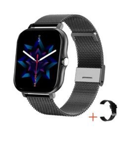 Smart Watch, Fitness Watch With Heart Rate Sleep Monitor, Amoled Display Magnetic Charging Smart Bracelet, Waterproof Comfortable Smart Wrist Watch, (1pc, Black, Steel Mesh Strap Plus Rubber Strap)